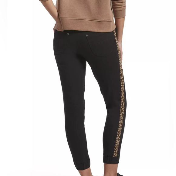 KENDALL+KYLIE JOGGER PANTS BLACK WOMEN RELAXED FIT MID-RISE LOGO WAISTBAND LARGE - Picture 3 of 8